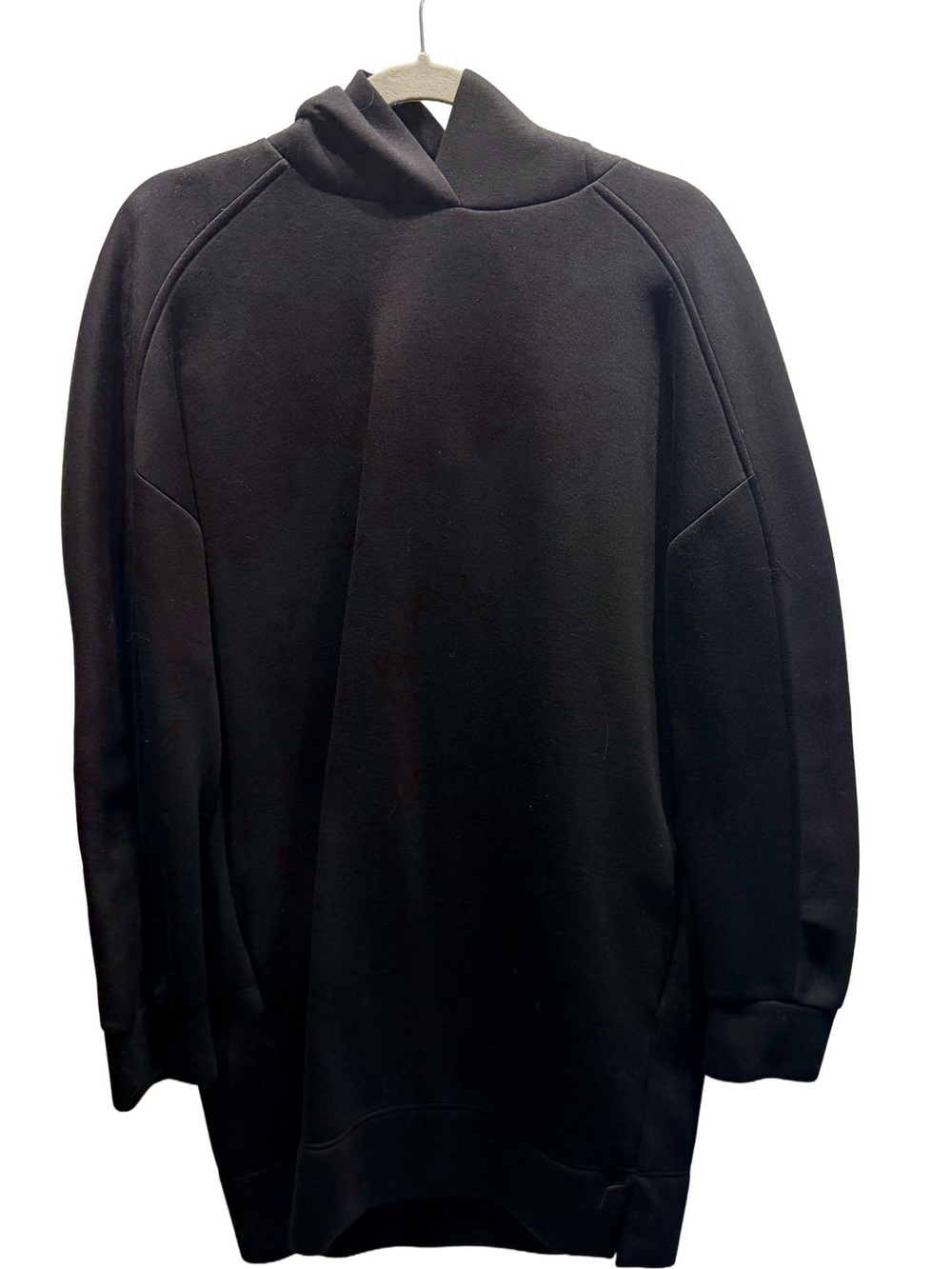COS Black Scuba Hoodie Oversized Relaxed Longline Pullover Large